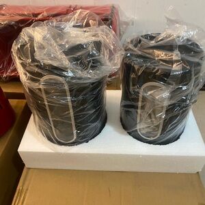 Black and Silver Kitchen Canisters